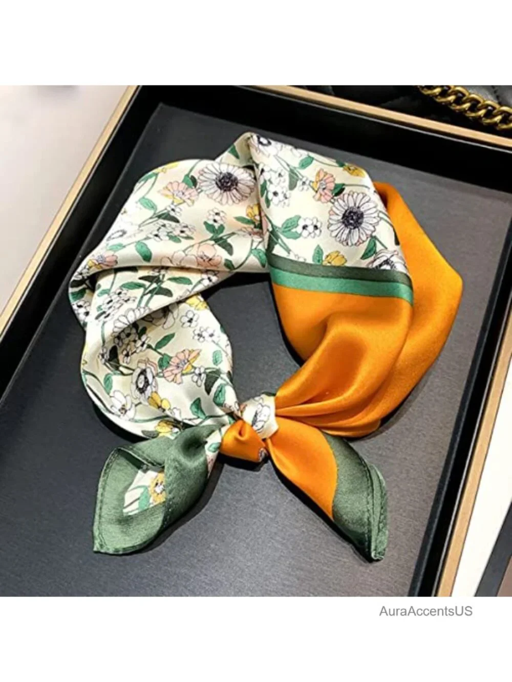 100% Mulberry Silk Square Scarf 21x21 Lightweight Fashion Scarf Women